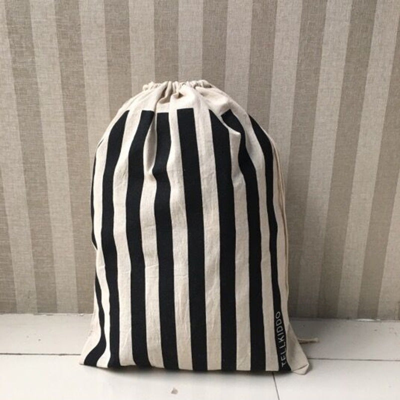 Durable Large Animal Stripe Laundry Bag with Drawstring Closure - A Versatile and Stylish Solution for Storing Dirty Clothes and Laundry