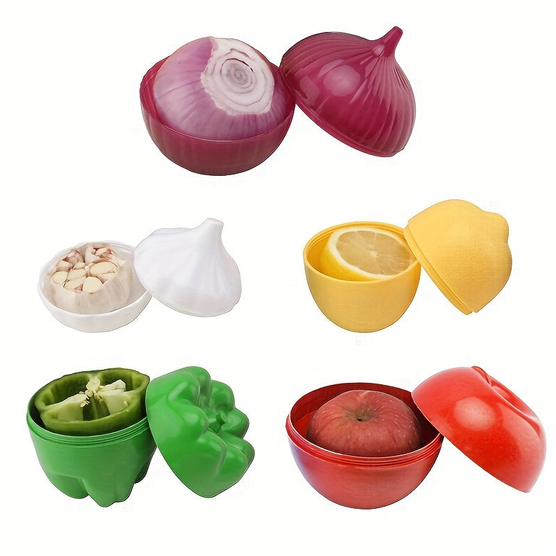 Keep Your Produce Fresh and Organized with our Reusable Plastic Fruit and Vegetable Storage Containers - Ideal for Green Pepper, Lemon, Onion, Apple, Garlic and more - Perfect for Refrigerator Storage - Say goodbye to food waste!