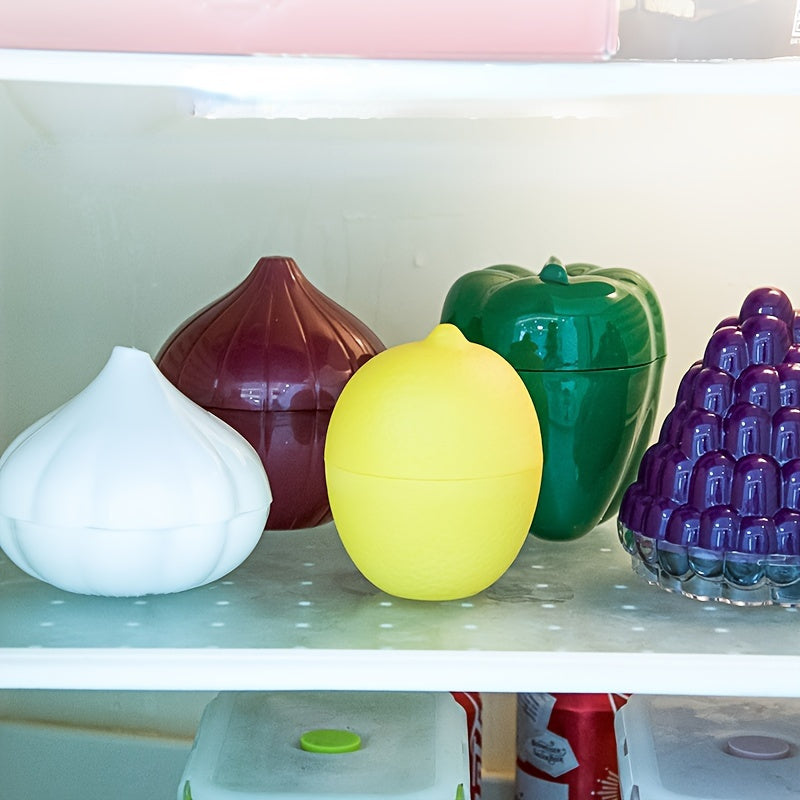 Keep Your Produce Fresh and Organized with our Reusable Plastic Fruit and Vegetable Storage Containers - Ideal for Green Pepper, Lemon, Onion, Apple, Garlic and more - Perfect for Refrigerator Storage - Say goodbye to food waste!