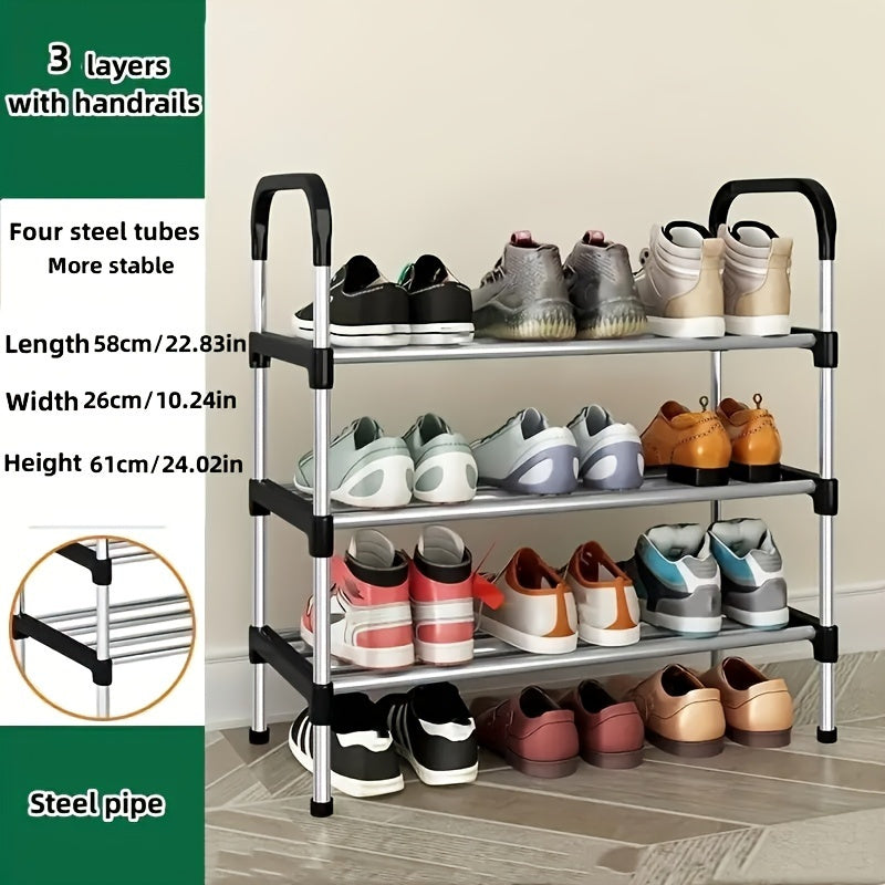 Adjustable 5-Tier Shoe Rack Organizer with Free Standing Metal Shelf - Perfect for Entryway, Hallway, Bedroom, or Office - Easy to Assemble, Versatile Storage Solution for Any Room.