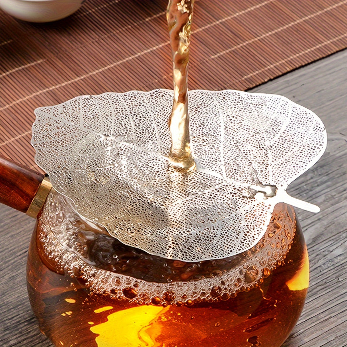 Set of 2 Beautiful Bodhi Leaf-Shaped Stainless Steel Tea Infusers - Ideal for Gongfu Tea Ceremonies, Adding Style to Your Kitchen & Dining Area, Simple to Maintain, Strong, and Rust-Proof - Size: 14.68cm x 11.68cm