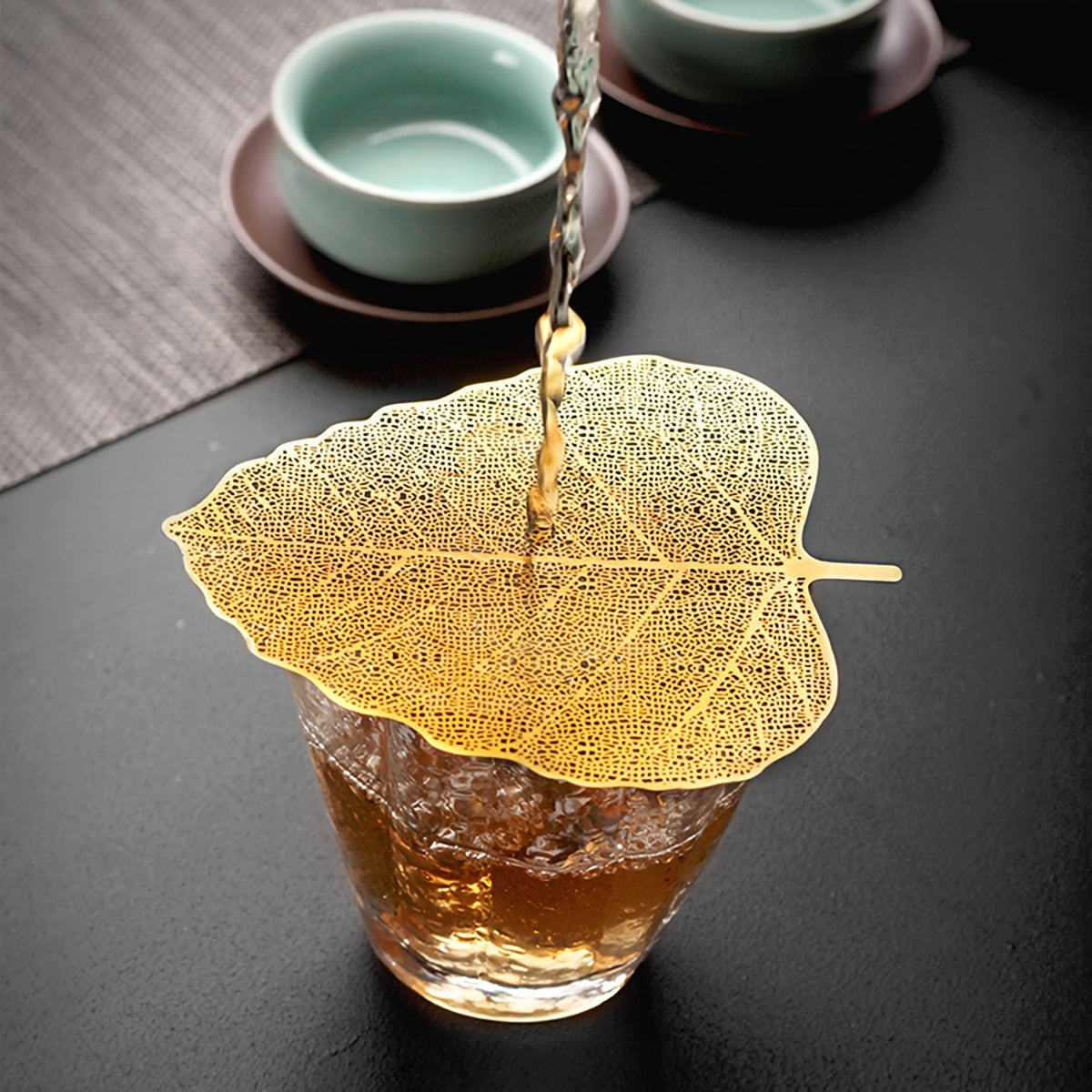 Set of 2 Beautiful Bodhi Leaf-Shaped Stainless Steel Tea Infusers - Ideal for Gongfu Tea Ceremonies, Adding Style to Your Kitchen & Dining Area, Simple to Maintain, Strong, and Rust-Proof - Size: 14.68cm x 11.68cm