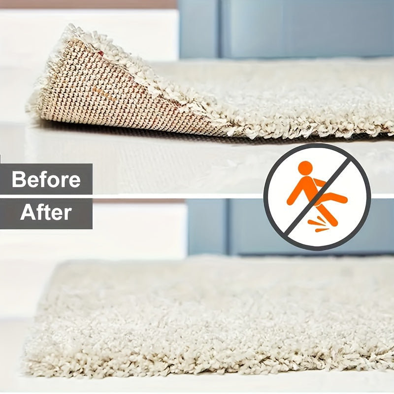 Prevent Carpet Slipping with Our Durable Anti-Slip Stickers - Ideal for Living Room, Dining Room, and Bathroom - Works on Ceramic Tiles and Wooden Floors - Say Goodbye to Carpet Moving and Rolling - Innovative Solution without the Need for Drilling