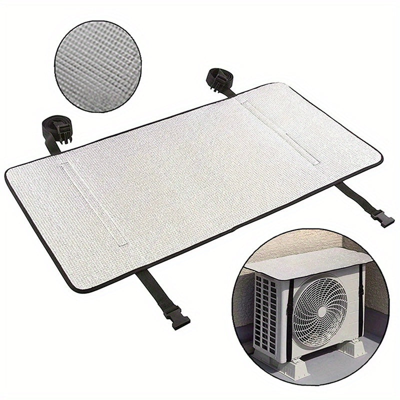 Protect your outdoor AC unit with this durable aluminum cover - Waterproof, Sun & Snow resistant for all weather conditions, providing energy-saving heat insulation