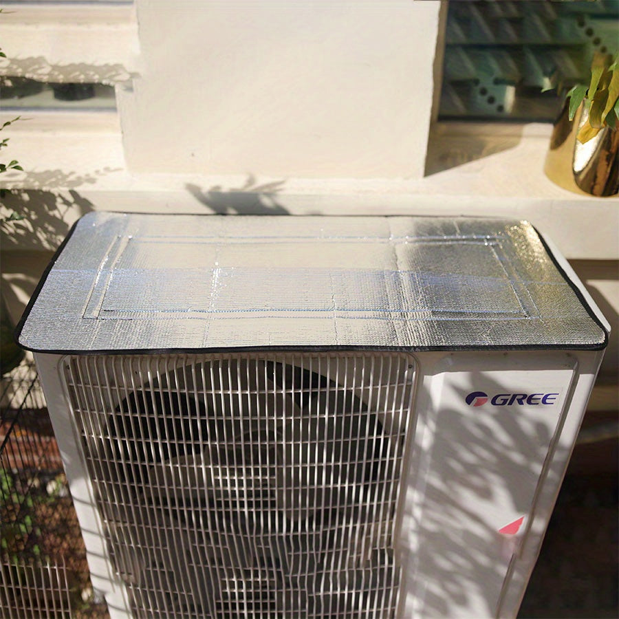 Protect your outdoor AC unit with this durable aluminum cover - Waterproof, Sun & Snow resistant for all weather conditions, providing energy-saving heat insulation