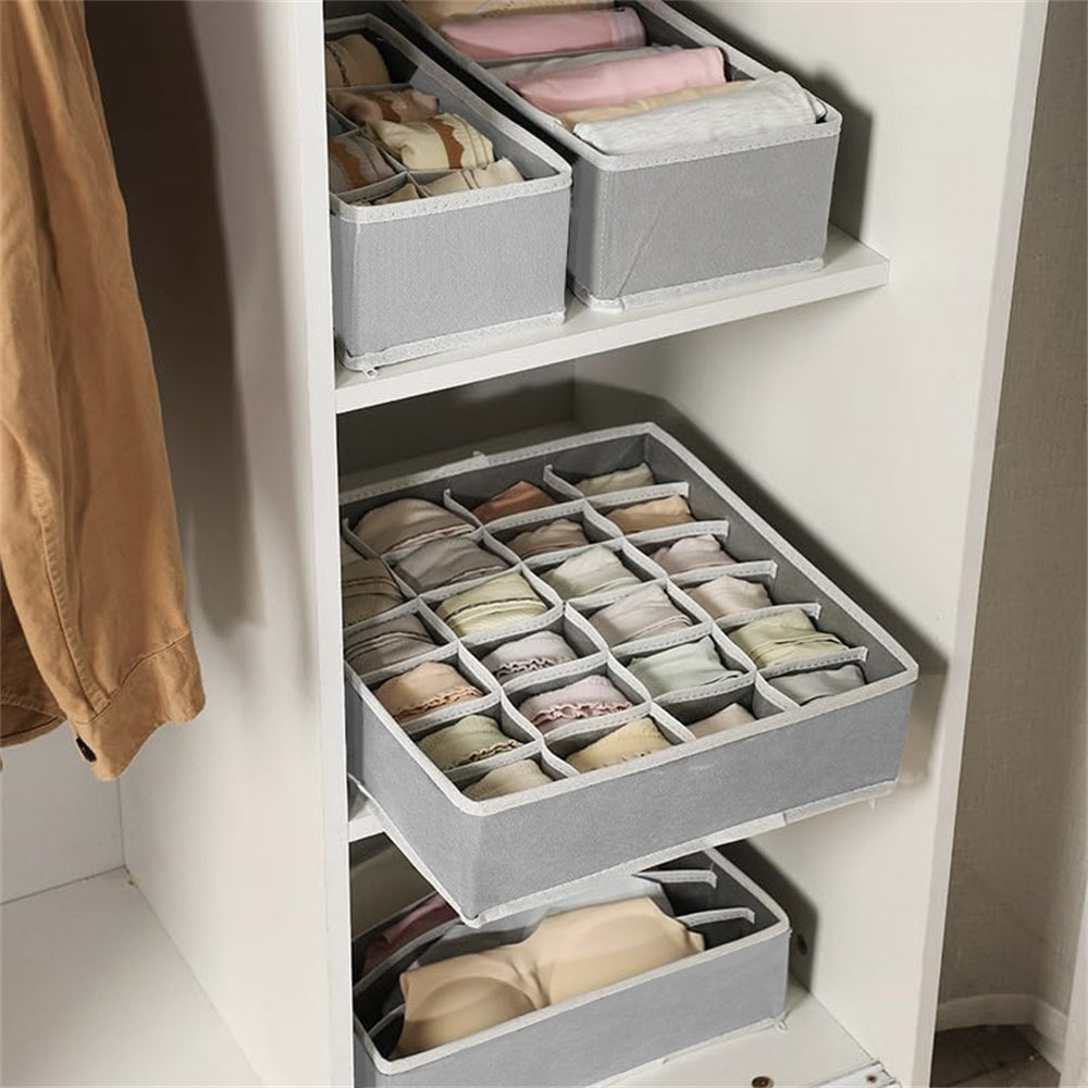 Houseware organizer for clothes, socks, underwear, ties, and ornaments.