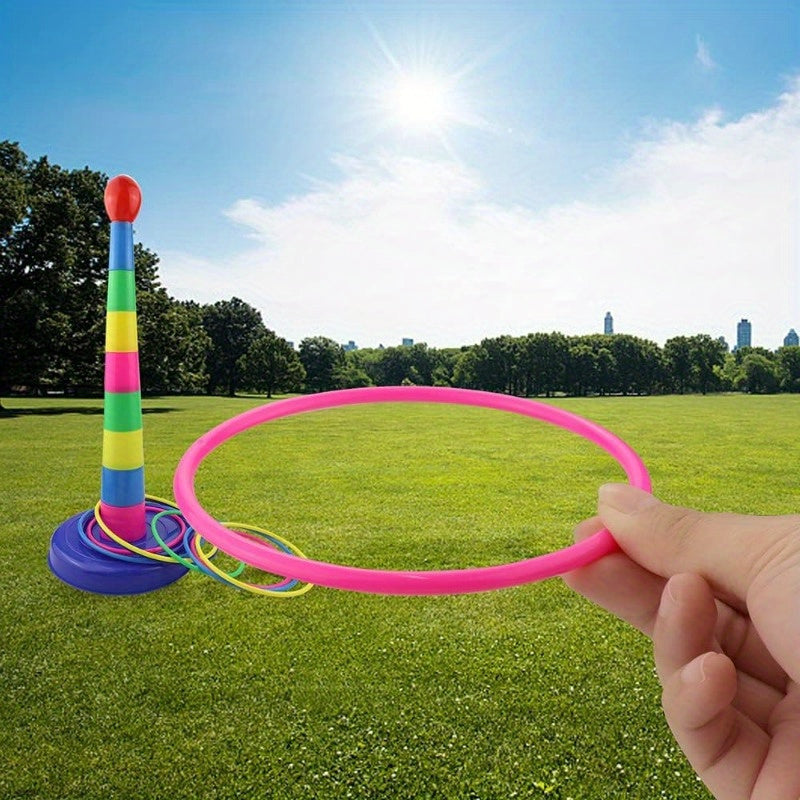 Colorful hoop ring toss game set - perfect for all ages and occasions.