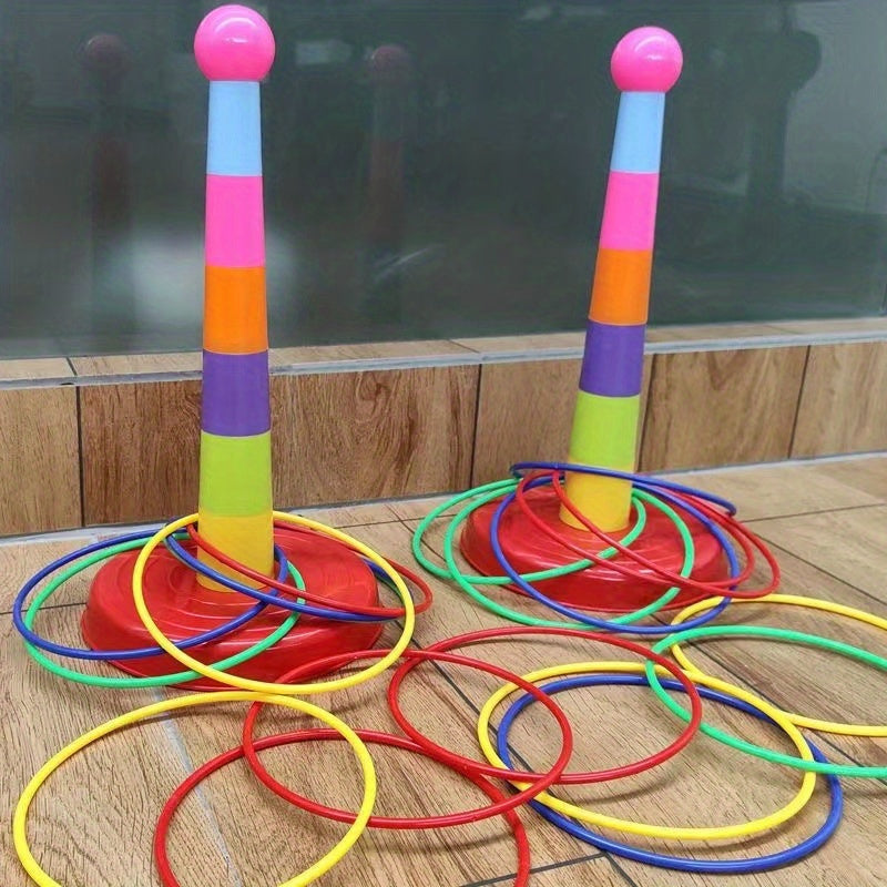 Colorful hoop ring toss game set - perfect for all ages and occasions.