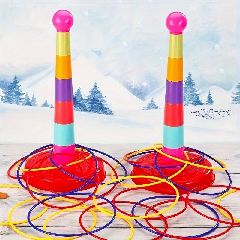 Colorful hoop ring toss game set - perfect for all ages and occasions.