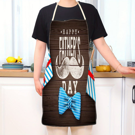 Father's Day Linen Apron - Made with 100% Woven Linen for Durability and Oil-Resistance, Featuring a Comfortable Fit and Fun Print Design, Suitable for Cooking and Household Tasks, the Ideal Gift for Dad