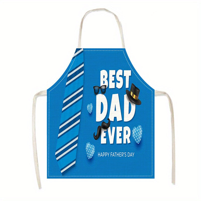 Show your appreciation this Father's Day with the Best Dad Ever Chef Apron! Made of durable, oil-resistant linen and featuring a creative tie and fashion glasses print, this apron offers a comfortable fit for cooking and home tasks. It's the ideal gift