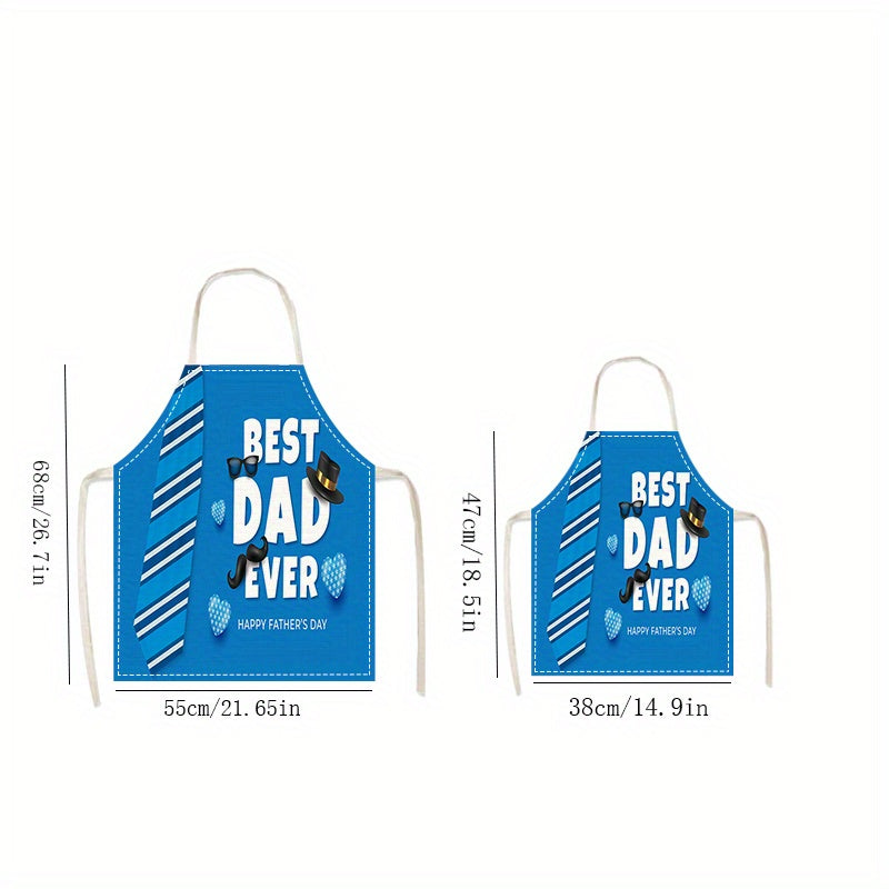 Show your appreciation this Father's Day with the Best Dad Ever Chef Apron! Made of durable, oil-resistant linen and featuring a creative tie and fashion glasses print, this apron offers a comfortable fit for cooking and home tasks. It's the ideal gift