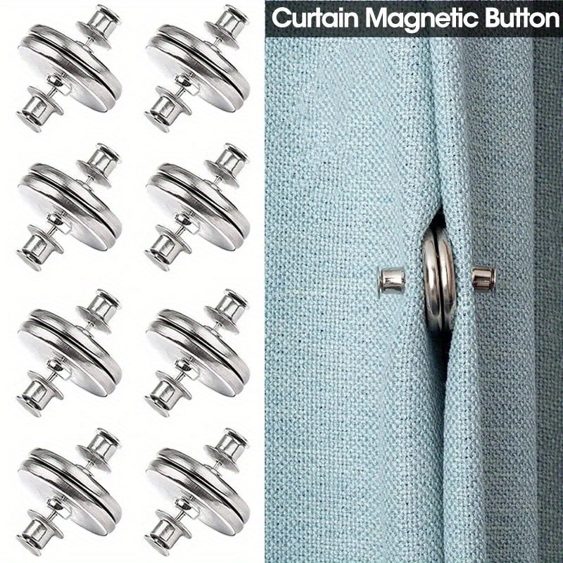 Contemporary Style Magnetic Curtain Buckles: Available in Sets of 1, 2, 4, or 8 Pairs - No Nails Needed, Easily Removable, and Adjustable Clamps - Perfect for Home Decor