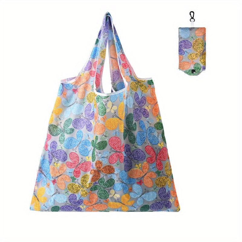 Durable and spacious foldable shopping bag with leak-proof design - made of high-quality polyester with a stylish print and convenient carrying strap. Perfect for use as a reusable supermarket shopping bag or for creative storage solutions. Get your