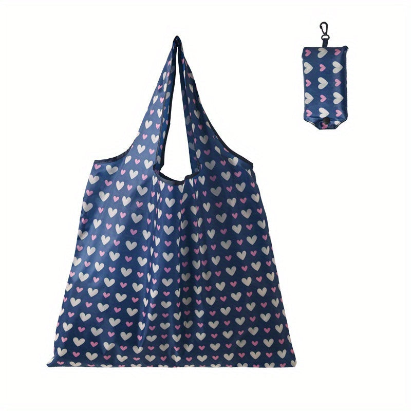 Durable and spacious foldable shopping bag with leak-proof design - made of high-quality polyester with a stylish print and convenient carrying strap. Perfect for use as a reusable supermarket shopping bag or for creative storage solutions. Get your