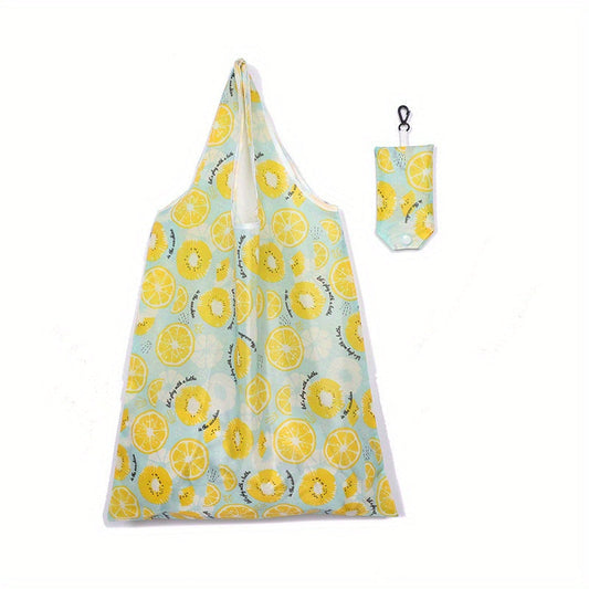 Durable and spacious foldable shopping bag with leak-proof design - made of high-quality polyester with a stylish print and convenient carrying strap. Perfect for use as a reusable supermarket shopping bag or for creative storage solutions. Get your