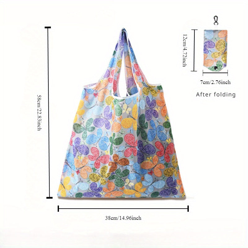 Durable and spacious foldable shopping bag with leak-proof design - made of high-quality polyester with a stylish print and convenient carrying strap. Perfect for use as a reusable supermarket shopping bag or for creative storage solutions. Get your