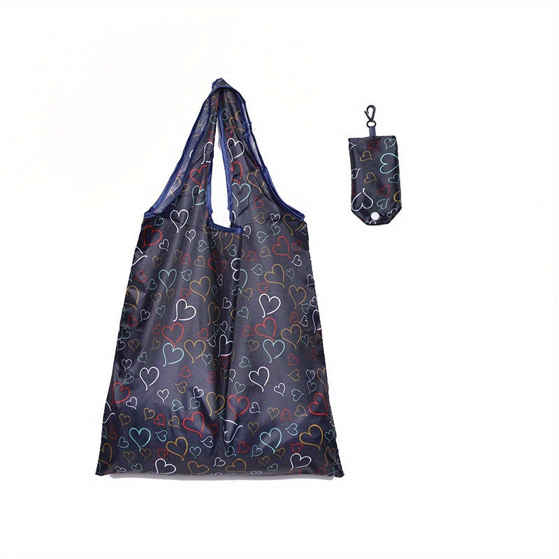 Durable and spacious foldable shopping bag with leak-proof design - made of high-quality polyester with a stylish print and convenient carrying strap. Perfect for use as a reusable supermarket shopping bag or for creative storage solutions. Get your