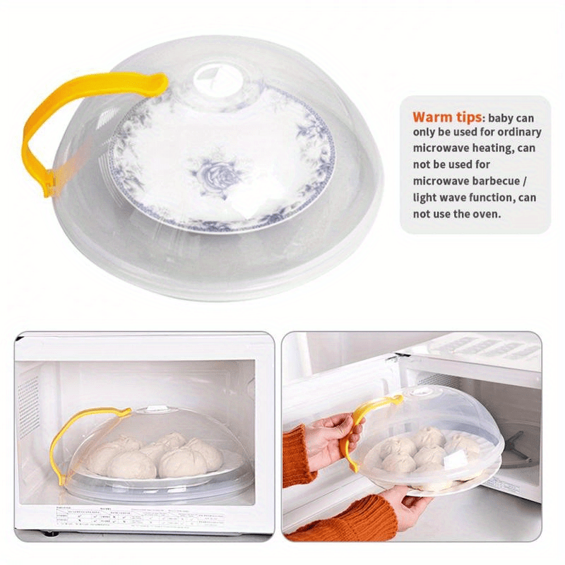 HeatGuard Microwave Splash Guard for 1 Piece, Airtight Food Cover made of Transparent Polycarbonate, Reusable Anti-Splatter Lid ideal for Kitchen Cooking