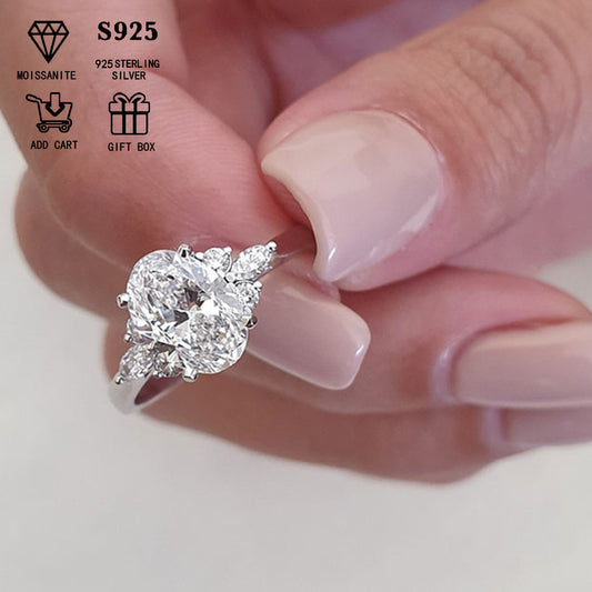 925 Sterling Silver Moissanite Engagement Ring with 1ct or 2ct Pear Cut Stone in a Prong Setting, Elegant and Luxurious Design, Hypoallergenic, Perfect for Anniversary Gifts for Women, Versatile Daily Wear Jewelry Comes in a Gift Box