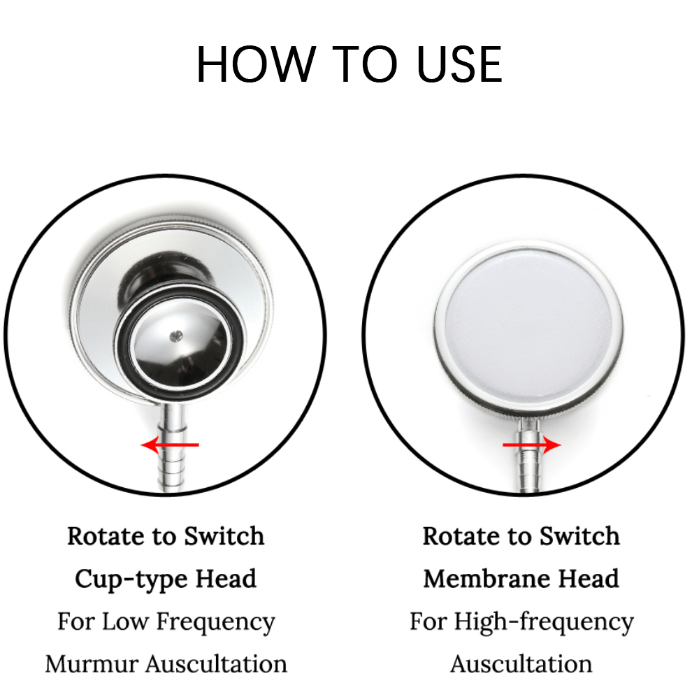 Portable Dual Head Stethoscope - Professional Cardiology Medical Equipment for Nurse Learner