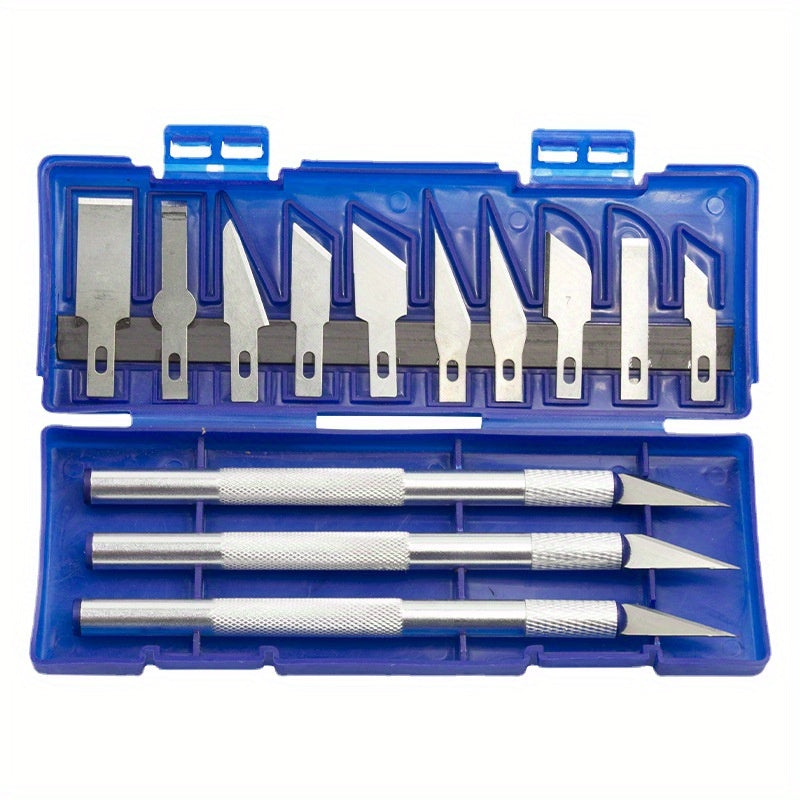 13pc Aluminum Engraving Knife Set with Titanium Steel Blades - for Mobile Film Cutting and Coating.