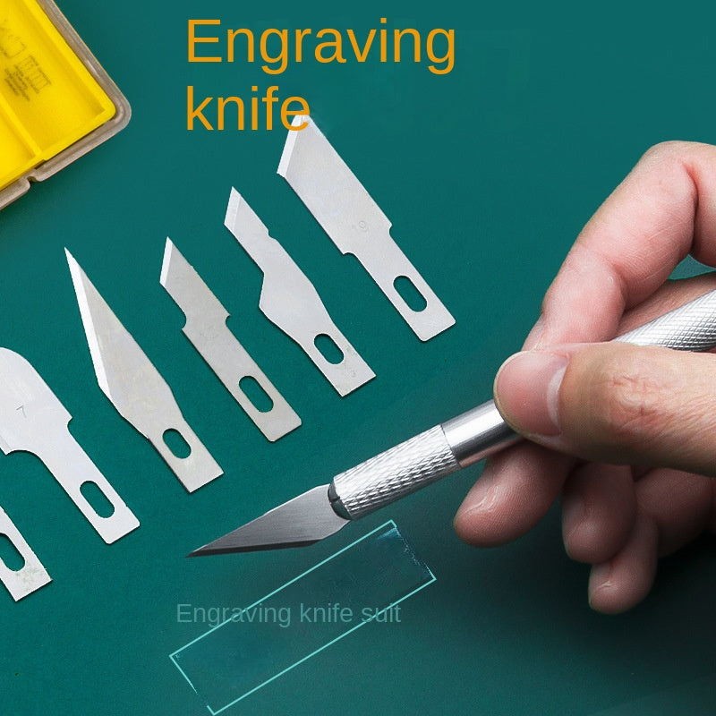 13pc Aluminum Engraving Knife Set with Titanium Steel Blades - for Mobile Film Cutting and Coating.