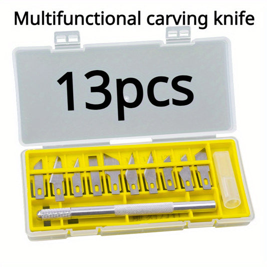 13pc Aluminum Engraving Knife Set with Titanium Steel Blades - for Mobile Film Cutting and Coating.