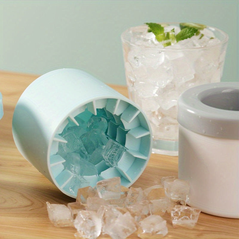 Round Ice Tray with Easy Demolding and Food-Grade Ice Storage Box, Silicone 3D Ice Cube Mold