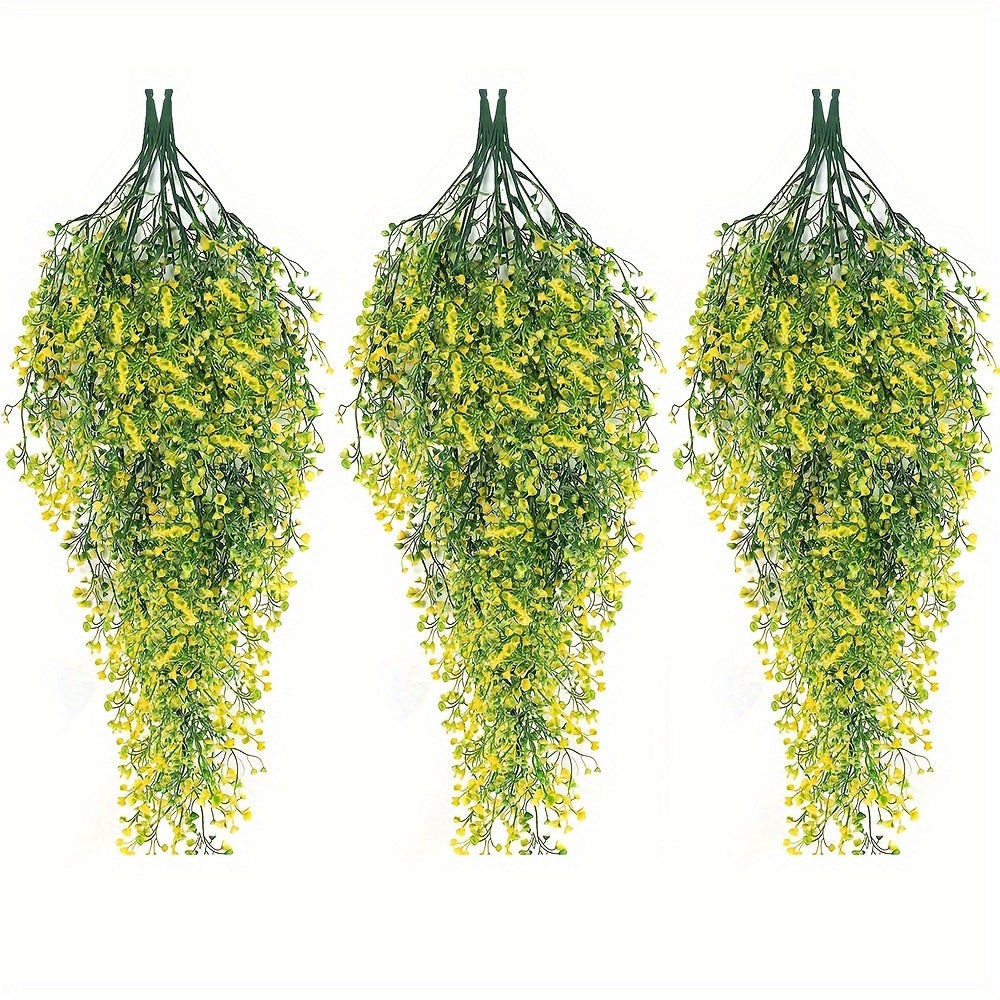 Set of 3 artificial fern vines for indoor/outdoor decoration, perfect for events and home decor, no maintenance needed. UV-resistant faux ivy.