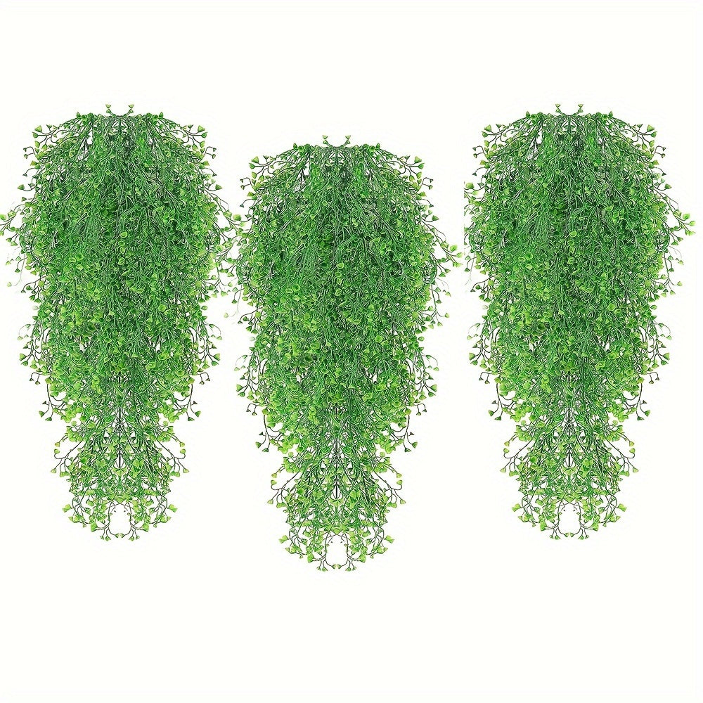 Set of 3 artificial fern vines for indoor/outdoor decoration, perfect for events and home decor, no maintenance needed. UV-resistant faux ivy.