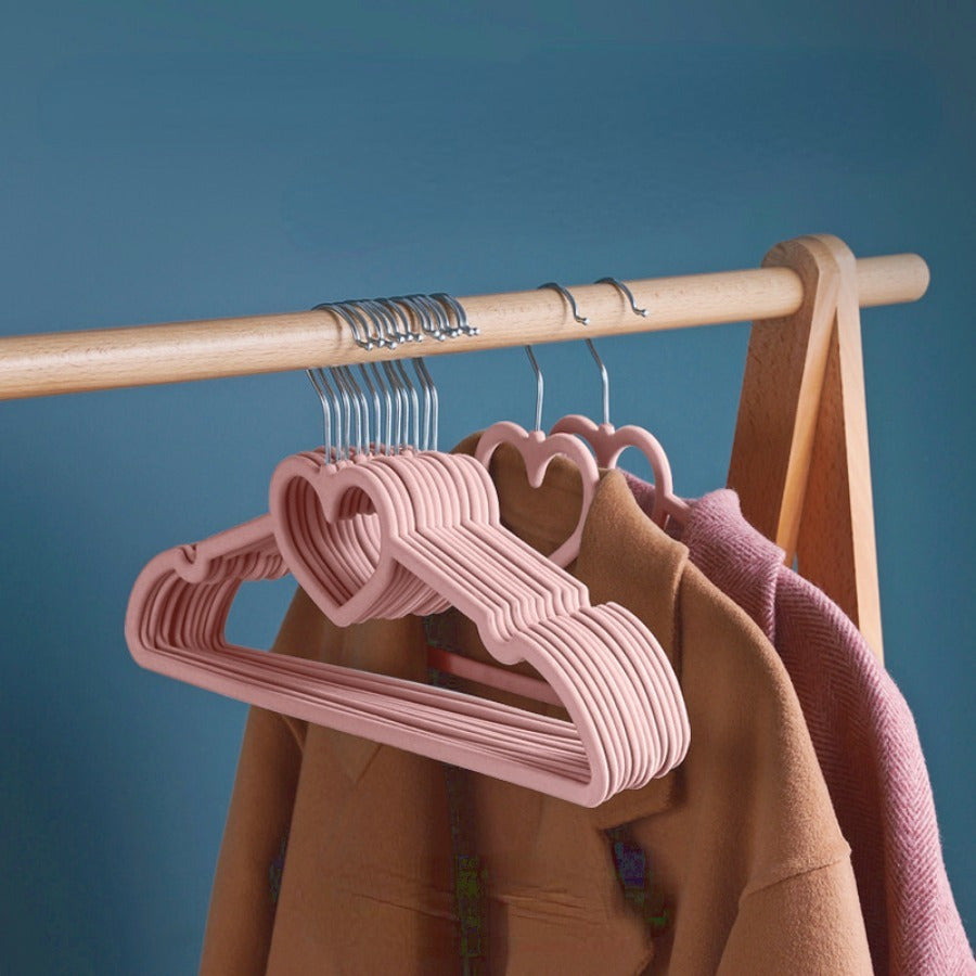 360° Rotation Pink Love Multifunctional Coat Hanger with Hooks for Thick Coats, Sweaters, Skirts, Pants, and Storage. Ideal for Bedroom, Bathroom, or Balcony Use.