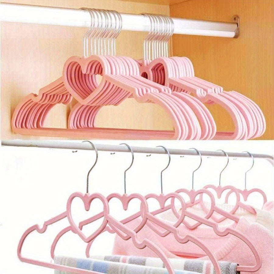 360° Rotation Pink Love Multifunctional Coat Hanger with Hooks for Thick Coats, Sweaters, Skirts, Pants, and Storage. Ideal for Bedroom, Bathroom, or Balcony Use.