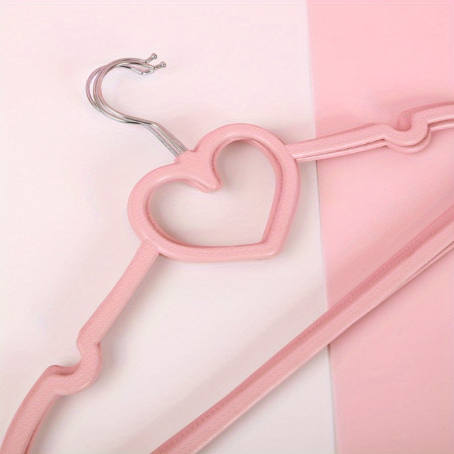 360° Rotation Pink Love Multifunctional Coat Hanger with Hooks for Thick Coats, Sweaters, Skirts, Pants, and Storage. Ideal for Bedroom, Bathroom, or Balcony Use.