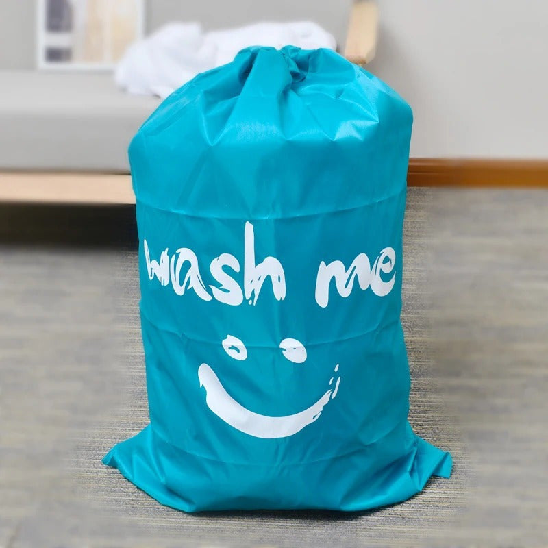 Versatile Nylon Laundry Bag with Drawstring Closure - Ideal for Use at Home or while Traveling