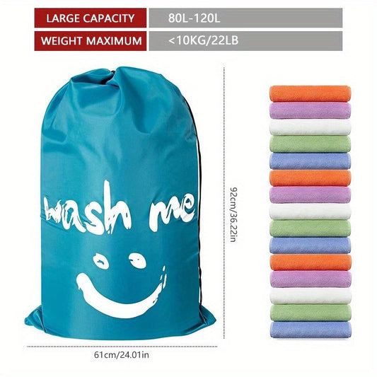 Versatile Nylon Laundry Bag with Drawstring Closure - Ideal for Use at Home or while Traveling