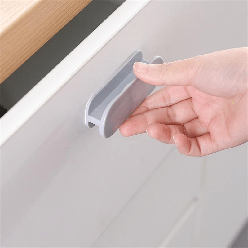 Two self-adhesive plastic cabinet drawer pulls, versatile resin door knobs for furniture hardware - No need for electricity - Easy punch-free installation.