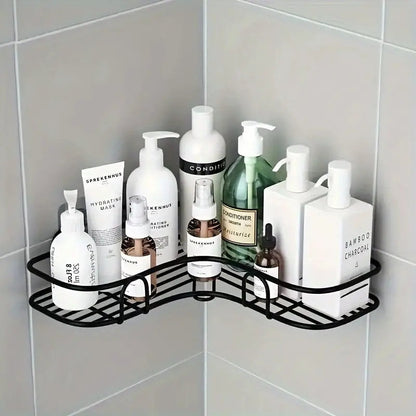 Triangle Bathroom Shelf with Space-Saving Design - Mounts Easily to Wall Without Drilling, Perfect for Organizing Cosmetics & Toiletries, Resistant to Rust and Adjustable