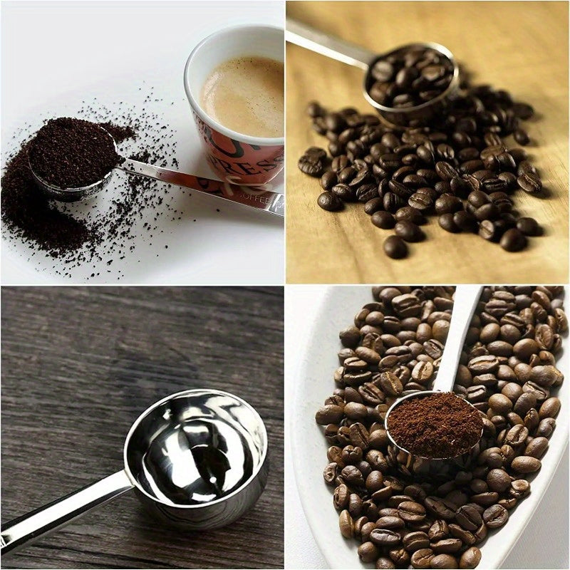 Long-handled Stainless Steel Coffee Scoop - Sturdy Measuring Spoon for Kitchen and Café, Built to Last