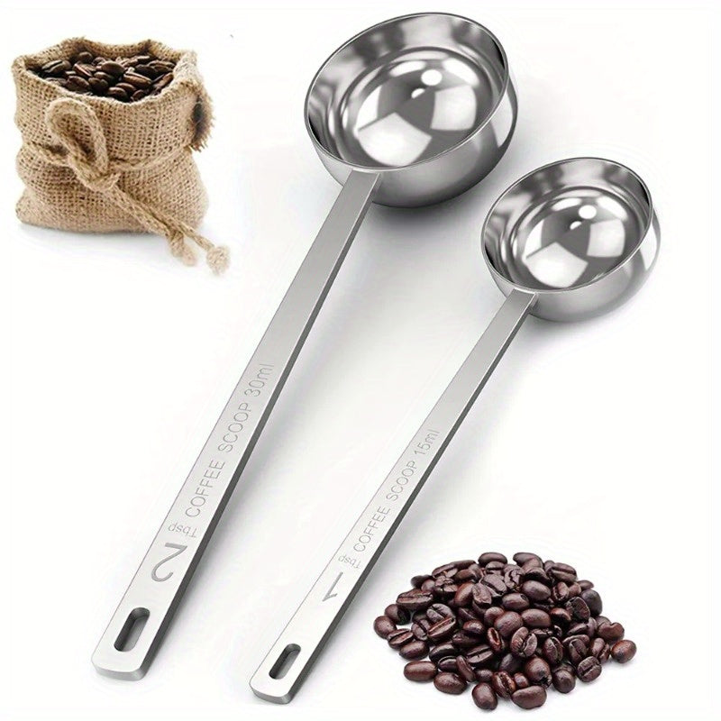 Long-handled Stainless Steel Coffee Scoop - Sturdy Measuring Spoon for Kitchen and Café, Built to Last