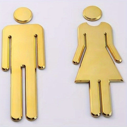 Set of 2 Elegant and Stylish Gender-Neutral Bathroom Signs for Home, Office, and Business - Ideal for Adding a Touch of Class to Restroom Washroom Decor and Aesthetic Room Vibes