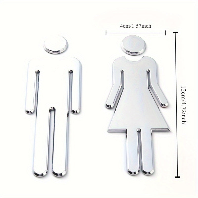 Set of 2 Elegant and Stylish Gender-Neutral Bathroom Signs for Home, Office, and Business - Ideal for Adding a Touch of Class to Restroom Washroom Decor and Aesthetic Room Vibes