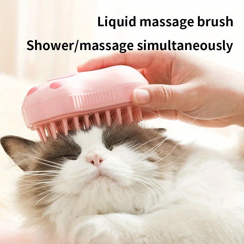 3-in-1 Pet Brush: Electric Steam Brush, Comb, and Massage Tool for Cats and Dogs - USB Charging, Voltage < 36V, Silicone Brush Heads