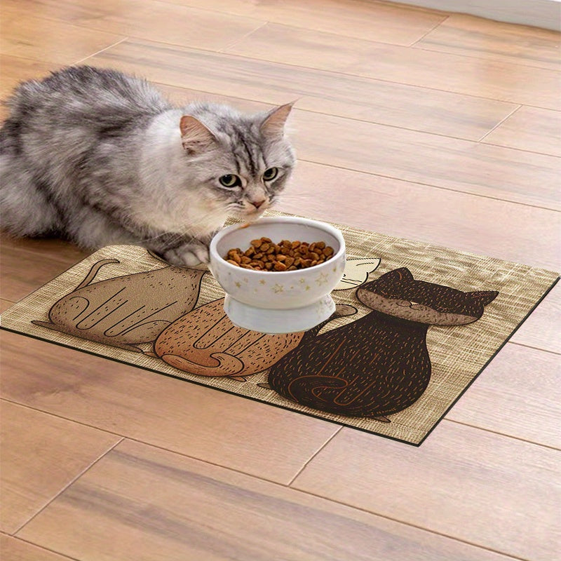 1pc Cat Pet Placemat for Cat/Dog Bowl, Easy to Care for All Seasons