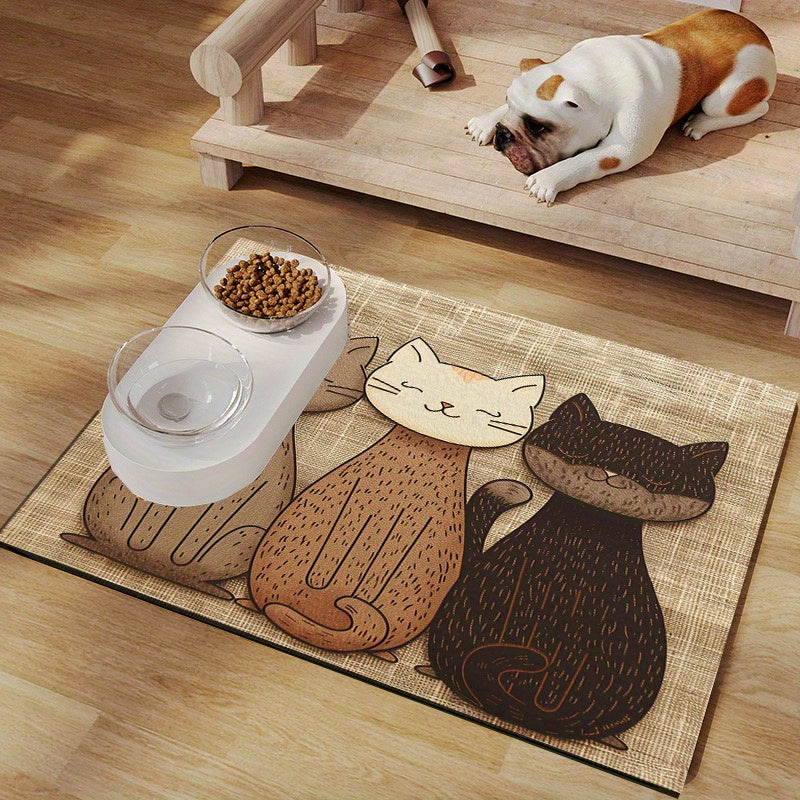 1pc Cat Pet Placemat for Cat/Dog Bowl, Easy to Care for All Seasons