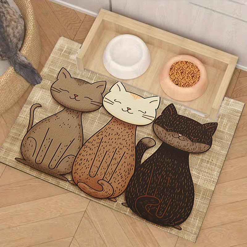 1pc Cat Pet Placemat for Cat/Dog Bowl, Easy to Care for All Seasons