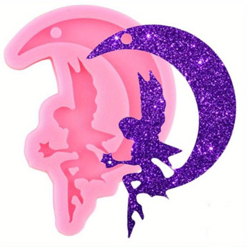 Create beautiful accessories and crafts with the 1pc Shimmering Moon & Fairy Angel Cat Paw Silicone Mold. This versatile mold can be used to make DIY epoxy resin keychains, necklaces, jewelry pendants, and polymer clay crafts. It is also food-safe