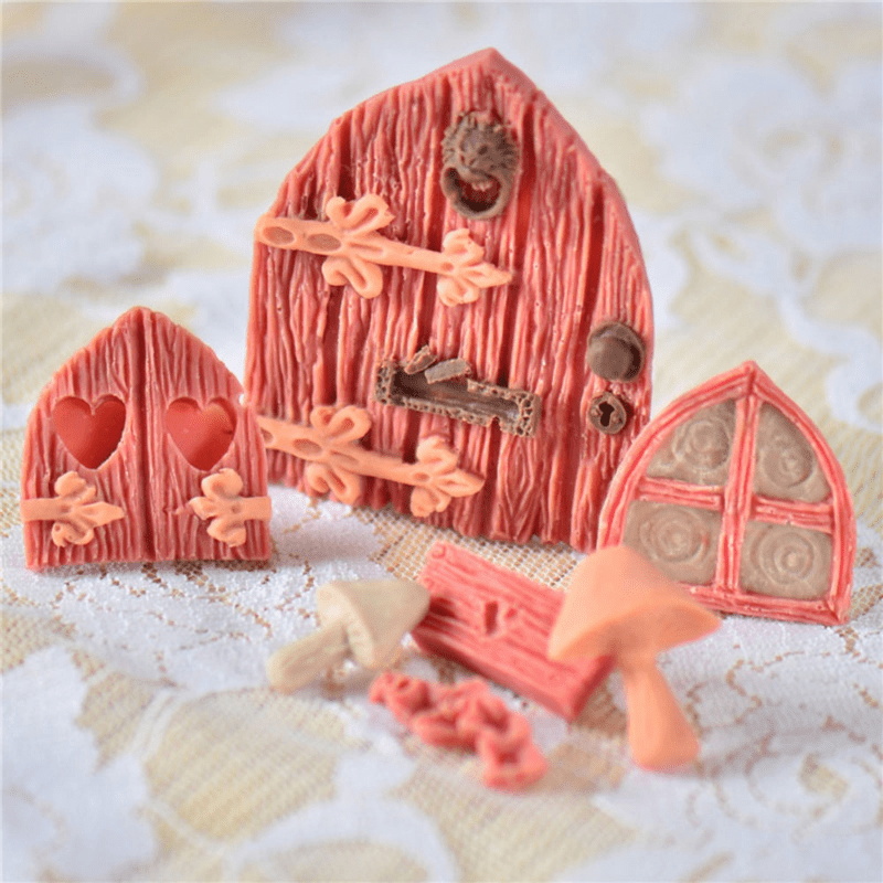 Silicone Fairy House Door Chocolate Mold - Oziq-ovqat xavfsiz, 3D Multfilm Pishirish Shabloni Tortni Bezaklash uchun - DIY Shirinliklar va Taomlar uchun Oshxona Ta'minotlari