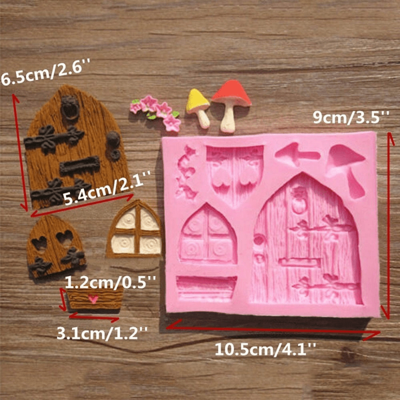 Silicone Fairy House Door Chocolate Mold - Oziq-ovqat xavfsiz, 3D Multfilm Pishirish Shabloni Tortni Bezaklash uchun - DIY Shirinliklar va Taomlar uchun Oshxona Ta'minotlari