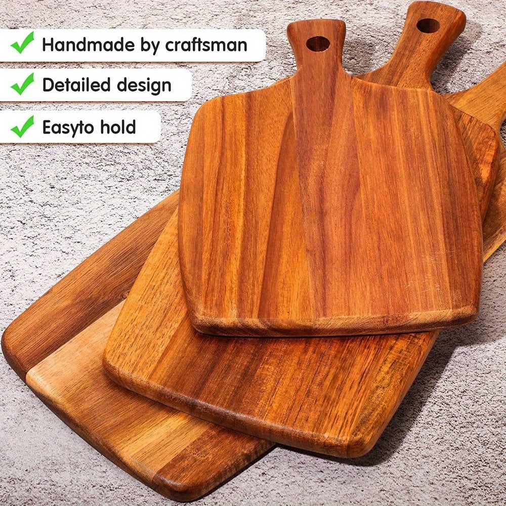 High-Quality Wooden Cutting Board - Ideal for Cheese, Fruits, and Camping Trips - Sturdy Kitchen and Dining Necessity